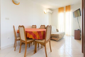 Apartment (Comfort Two Bedroom Apartment (Owner ) | Living room | 32-inch flat-screen TV with cable channels - Charming Apartments With Private Balcony and City View Seget Donji (Seget)
