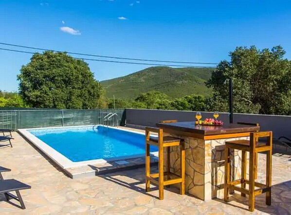 House (Three Bedroom Holiday Home) | Outdoor pool | Seasonal outdoor pool, pool umbrellas, sun loungers - Idyllic Holiday Home With Private Pool, Sun Deck, and Organic Garden (Primorski Dolac)