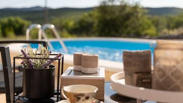 House (Two Bedroom Holiday Home with Pool) | Outdoor pool | Seasonal outdoor pool, pool loungers