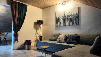 Apartment (Two Bedroom Apartment With Sea View) | Living room | 32-inch flat-screen TV with satellite channels