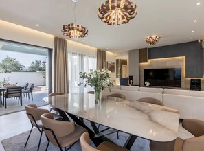 Villa (Three Bedroom Villa with Pool) | Living room | 32-inch flat-screen TV with cable channels, table tennis - Sophisticated Oasis Residence Villa With Pool (Kastela)