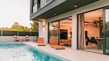 Villa (Four Bedroom Villa with pool) | Outdoor pool | Seasonal outdoor pool, pool umbrellas, sun loungers