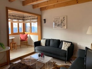 Living area - Sunny Chalet in Veysonnaz With Garden (Veysonnaz)