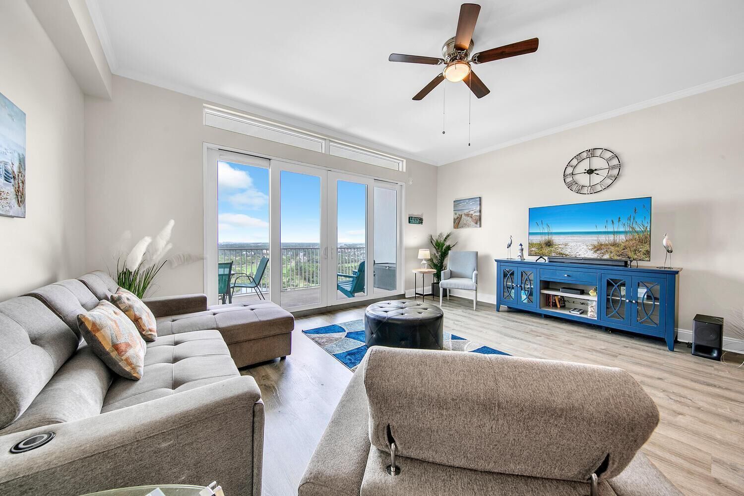 Condo, 1 King Bed with Sofa bed (Laketown Wharf 2135) | Living area | TV