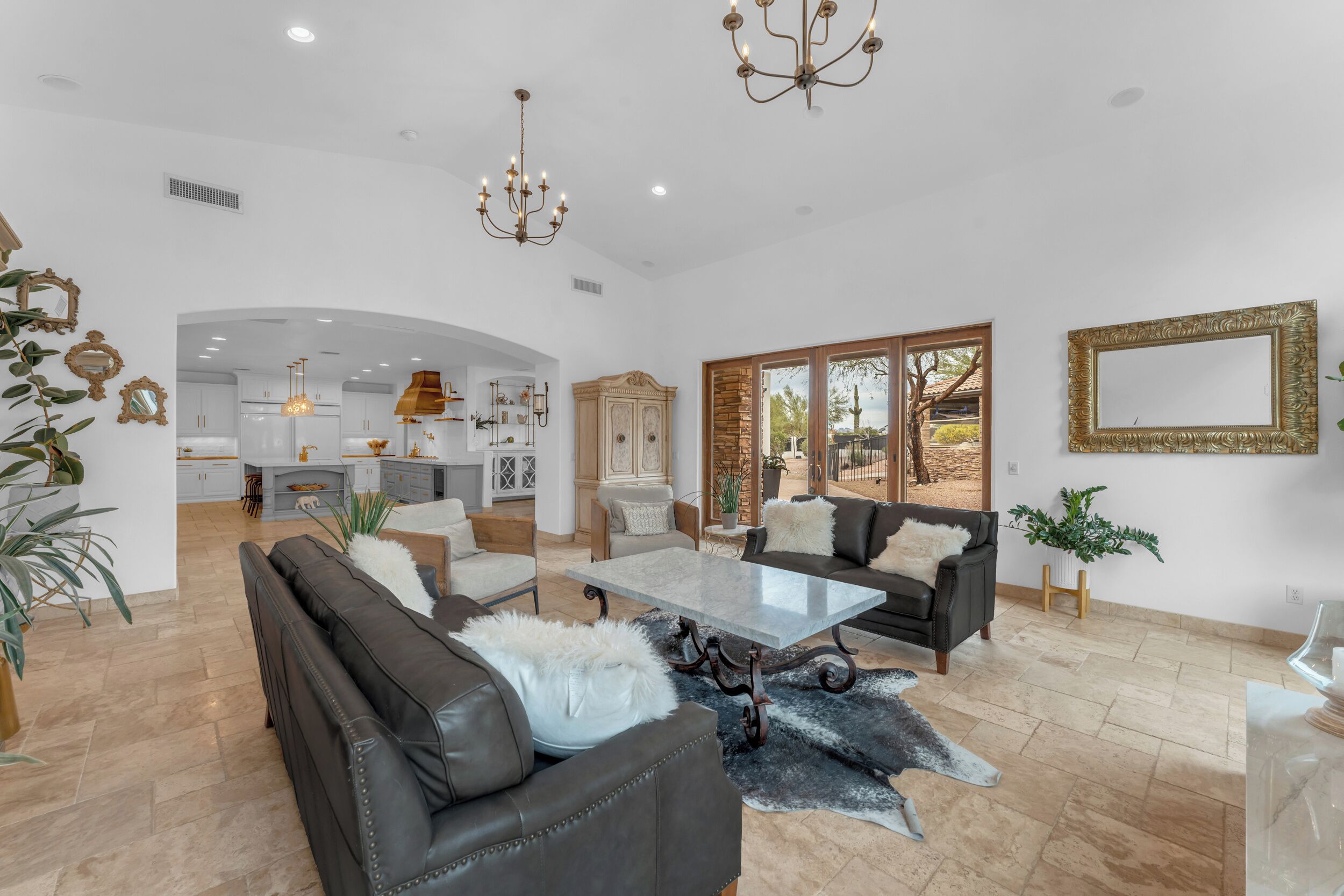 Smart TV, fireplace, video games, DVD player