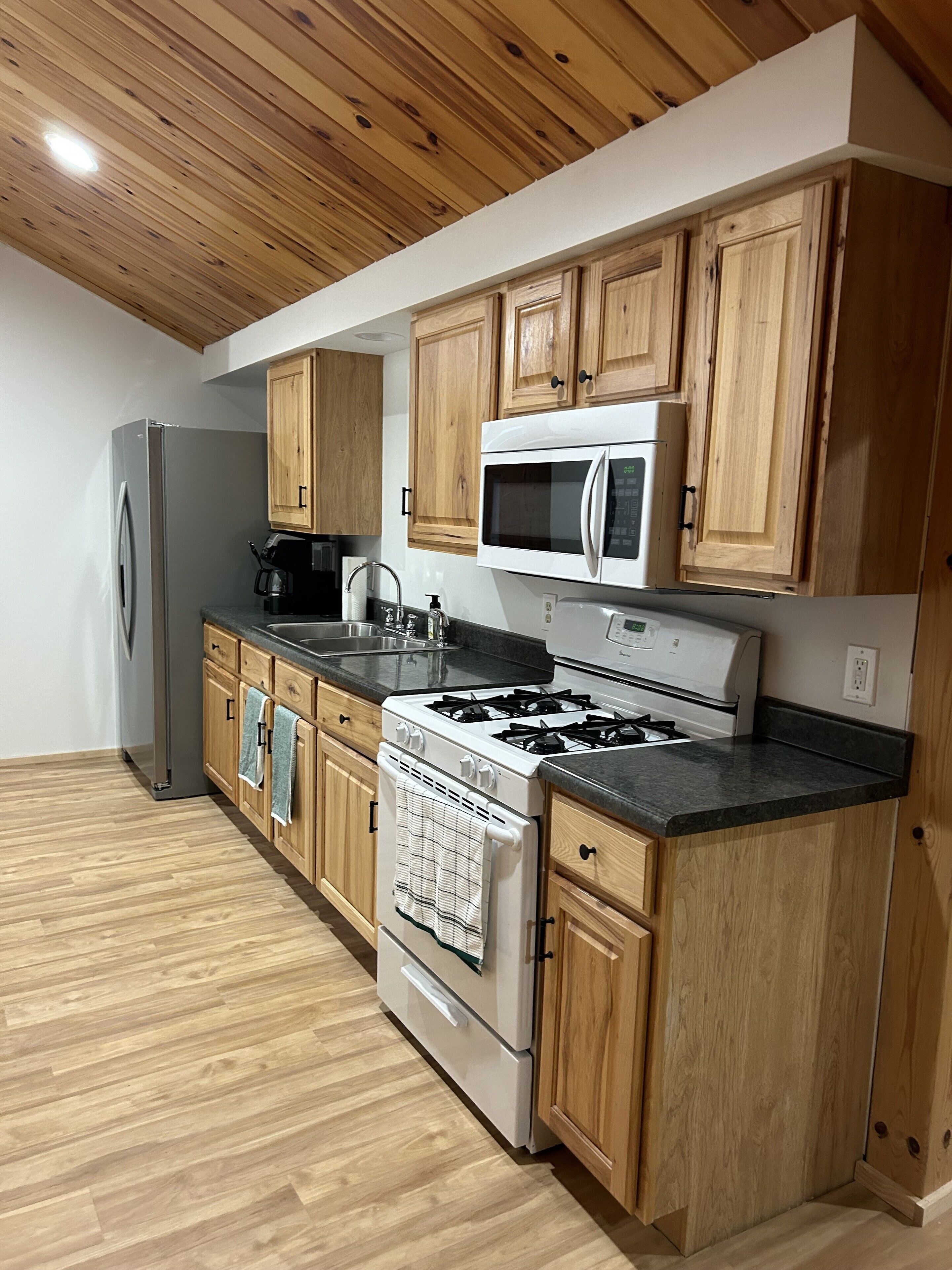 Kjøleskap, mikrobølgeovn, ovn og kokeplater