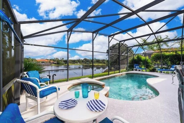 Pool - Sunset over lake, 4/3,pool, spa,grill, pets ok223 (Davenport)