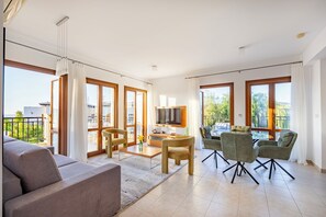 Apartment, 1 Bedroom, Terrace, Mountain View | Living area - Bright Apartment With Shared Pool in Aphrodite Hills (Kouklia)