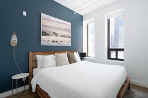 2 bedrooms, desk, iron/ironing board, travel crib