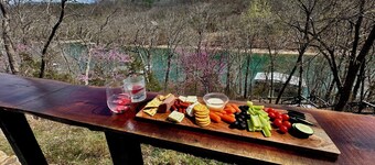 Terrace - lakefront, hot tub, full kitchen, BBQ, screened in porch, two patios.