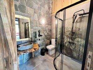 Chambre Double Premium | Salle de bain | Douche, articles de toilette gratuits, sèche-cheveux