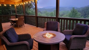 Outdoor dining - Pet-Friendly Cabin with Panoramic Mtn Views, Game Room, Decks, Hot Tub (Sevierville)
