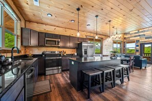 Fridge, microwave, oven, stovetop - Pano Mtn Views Cabin/HotTub/Games/Bar/Pet OK (Sevierville)