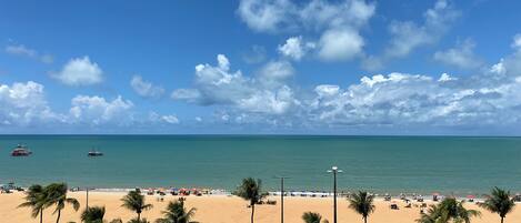 On the beach, white sand, 3 beach bars