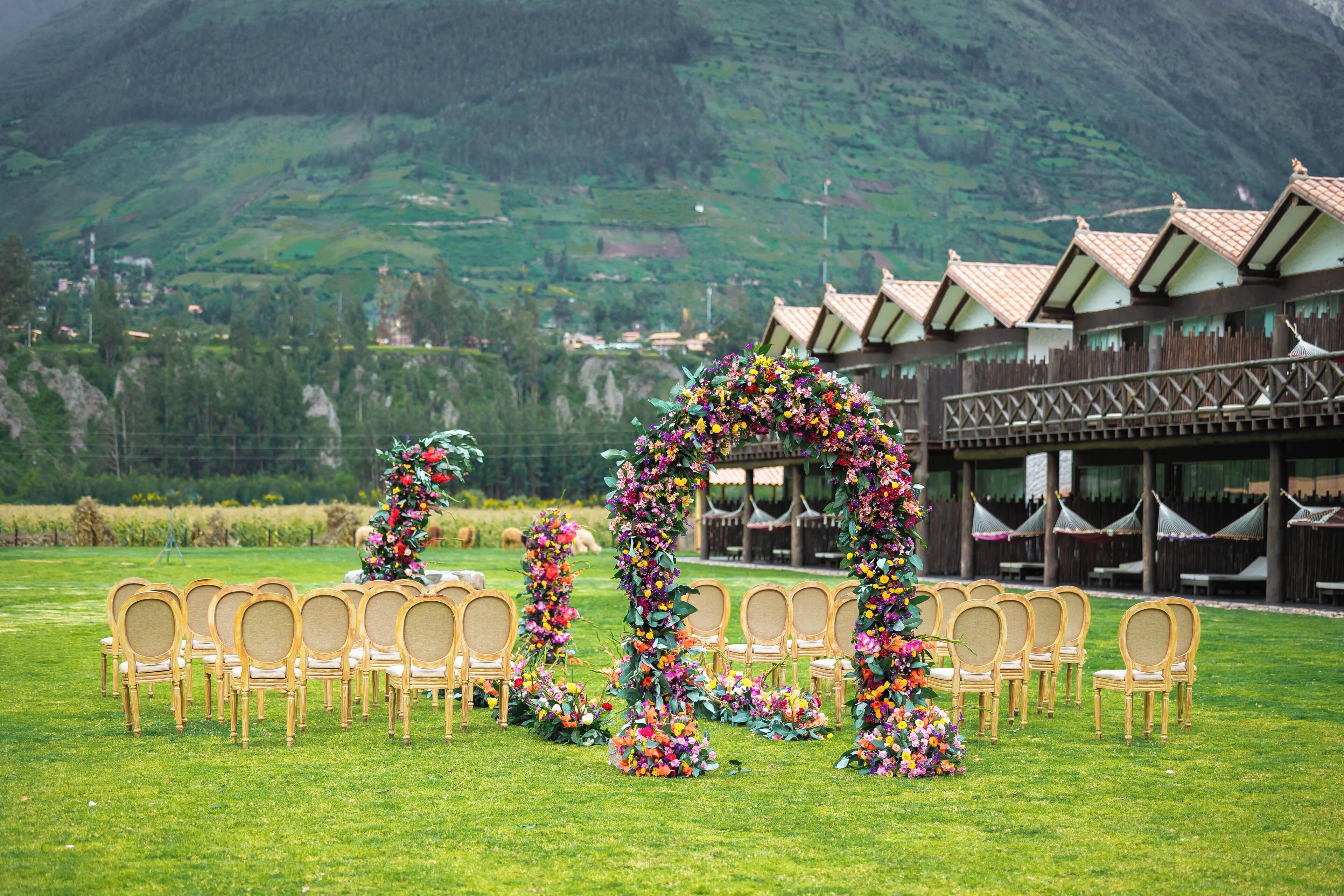 Outdoor wedding area
