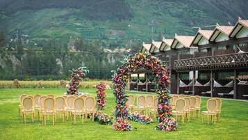 Outdoor wedding area