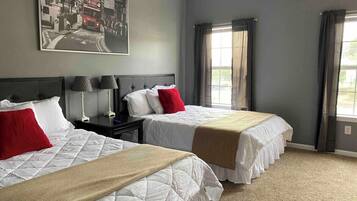 2 bedrooms, desk, iron/ironing board, travel crib