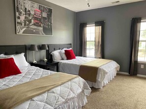 2 bedrooms, desk, iron/ironing board, travel crib