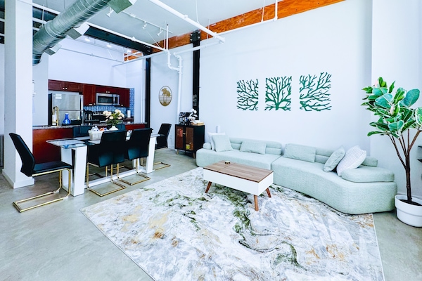 Signature Loft, 1 Bedroom, Non Smoking, City View, 108 | Living area | 75-inch LED TV with digital channels, Netflix, streaming services