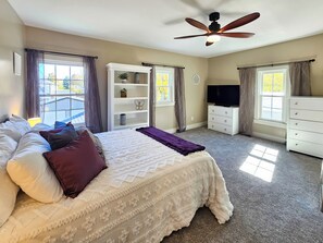 4 bedrooms, iron/ironing board, travel cot, WiFi
