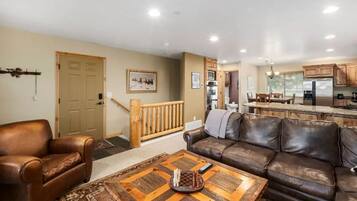 TV connectée, cheminée, jeux vidéo, lecteur de DVD