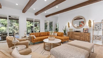 TV, fireplace, video games, books