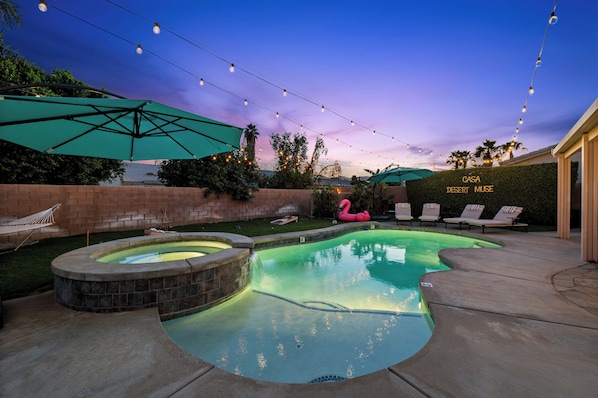 Outdoor pool, a heated pool