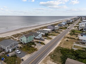 Exterior - Oceanfront Gem with Stunning Views, Spacious Deck, Outdoor Shower, and Grill (Oak Island)