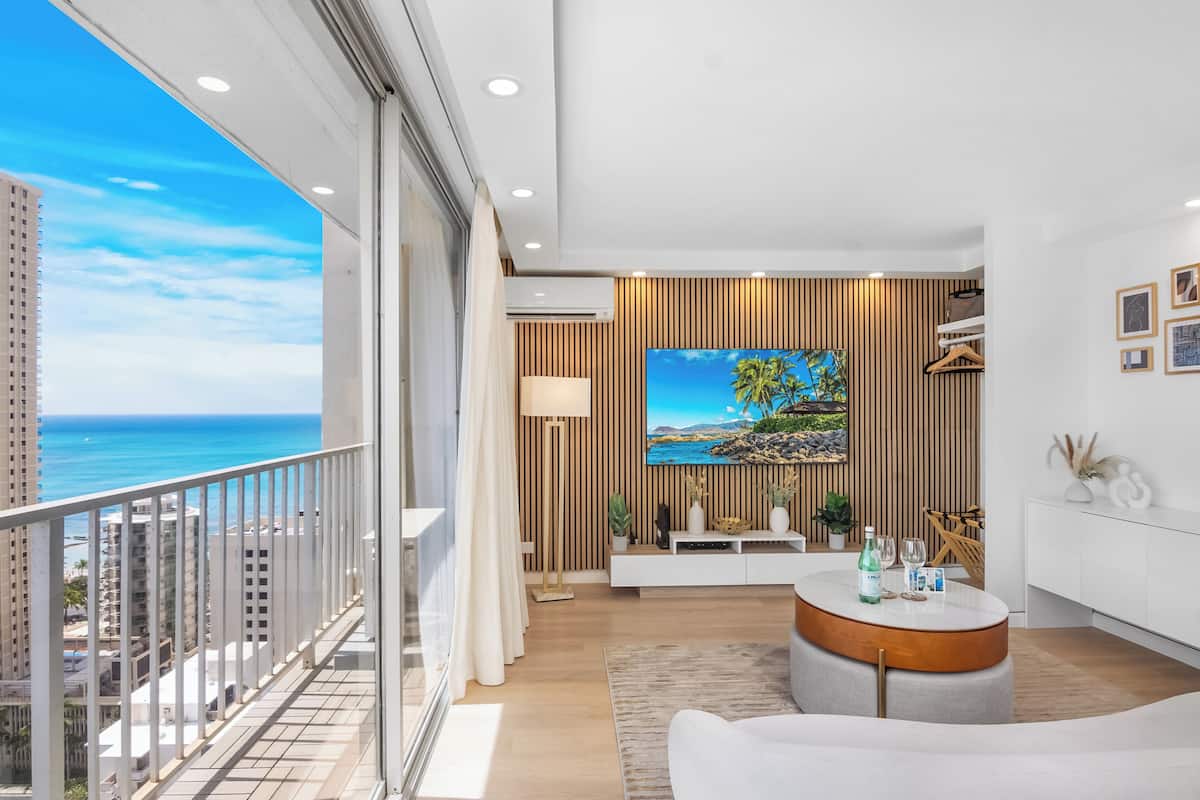 Monolocale, 1 letto king, vista oceano parziale (0158) | Vista balcone