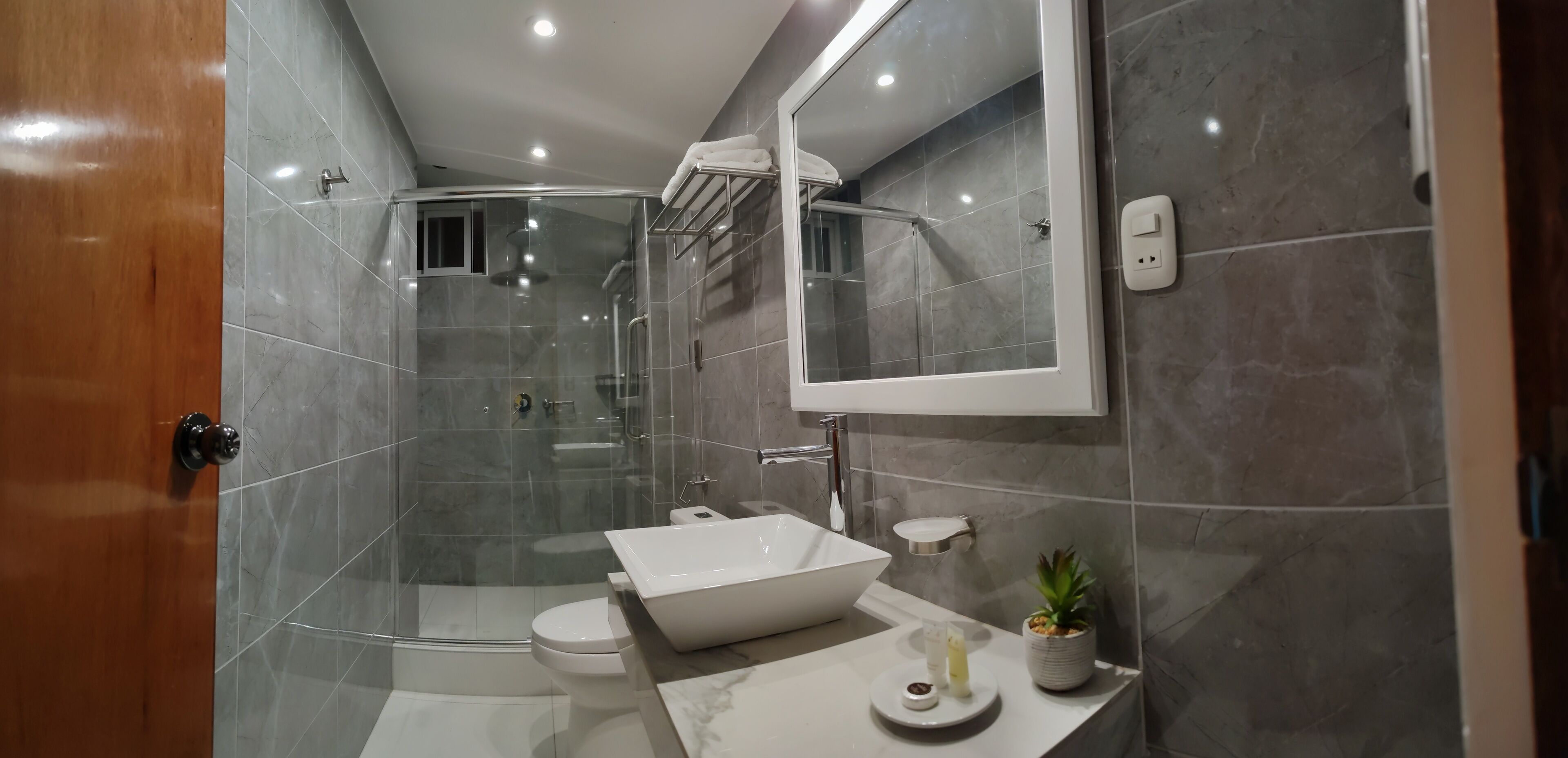 Comfort Room | Bathroom | Shower, towels, soap, shampoo