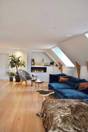Apartment, 3 Bedrooms, Terrace, City View | Living area - Central Penthouse With Private Rooftop Terrace (Copenhagen)