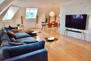 Apartment, 3 Bedrooms, Terrace, City View | Living area - Central Penthouse With Private Rooftop Terrace (Copenhagen)