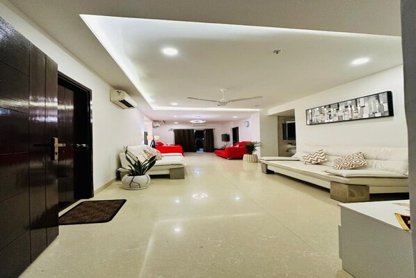 Living area - 3BHK luxury flat in gated society (Hyderabad)