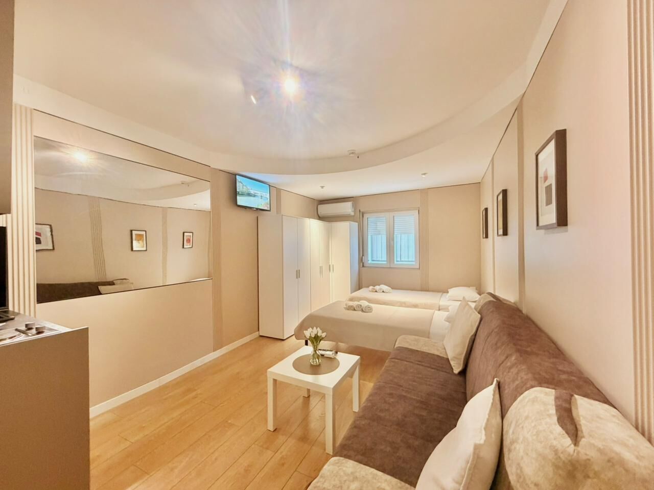 Premium bedding, memory foam beds, soundproofing, iron/ironing board