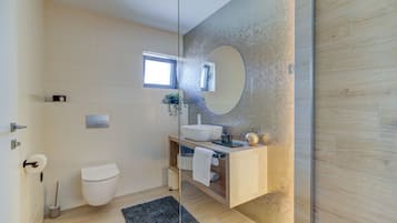 Family Villa, Multiple Bedrooms (Wellness Escape Villa One) | Bathroom | Shower, hair dryer, towels, soap