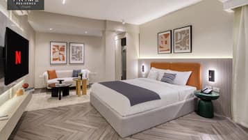 Deluxe-Studio | 1 Schlafzimmer, Minibar, Verdunkelungsvorhänge, Bügeleisen/Bügelbrett