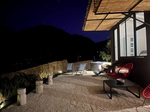 Basic Studio, Patio, Mountain View | Terrace/patio - Glaciar de Roca Lofts (Paiguano)