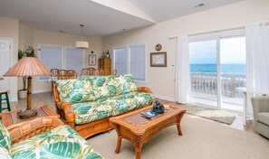 DVD player, books, video library, stereo - Jewel of the Isle - Beautiful 4 bedroom Oceanfront home! (North Topsail Beach)