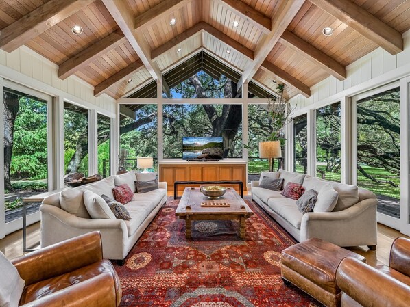 スマートテレビ、暖炉、テレビゲーム、DVD プレーヤー