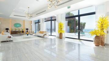 Luxury Villa, Balcony, Beach View | Living area