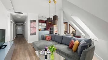 Apartament R510 | 2 kamar tidur, setrika/meja setrika, Wi-Fi gratis, dan seprai linen