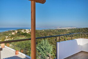 Property grounds - Hannah Villa Stalos: spacious, quiet villa w/sea and mountain view (Chania)