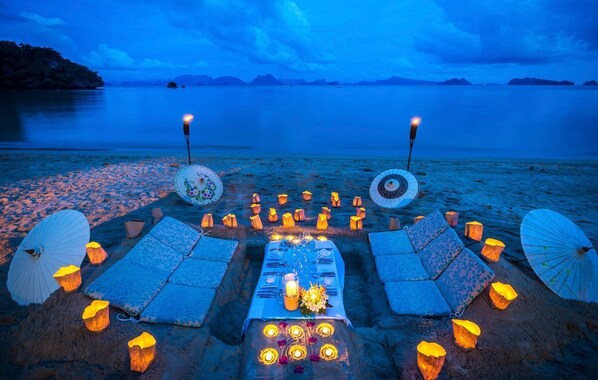 Outdoor banquet area