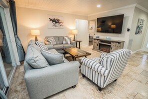 TV connectée, cheminée, jeux vidéo