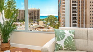 家庭公寓, 2 間臥室, 露台, 海景 (2 Bedrooms) | 客廳