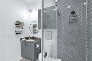 Shower, hair dryer - Relax in a Luxe Resort-Style Condo (New Braunfels)