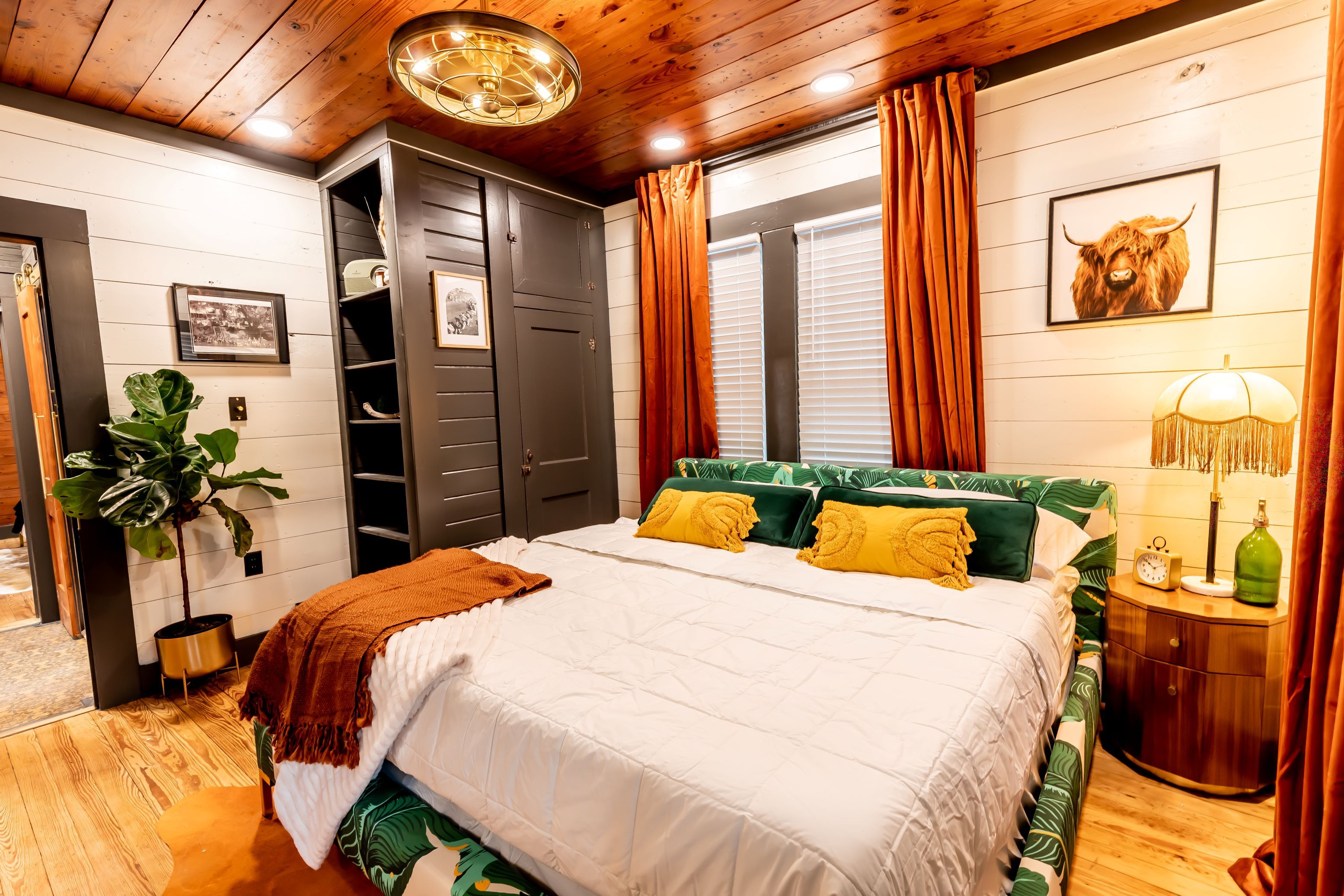 The second of two fashionable bedrooms, offering a king bed & Smart TV