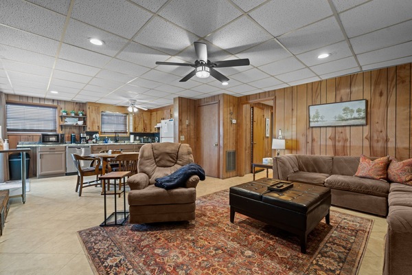 Living room combined with the kitchen area