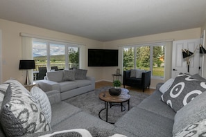 Smart TV, foosball, music library, video library