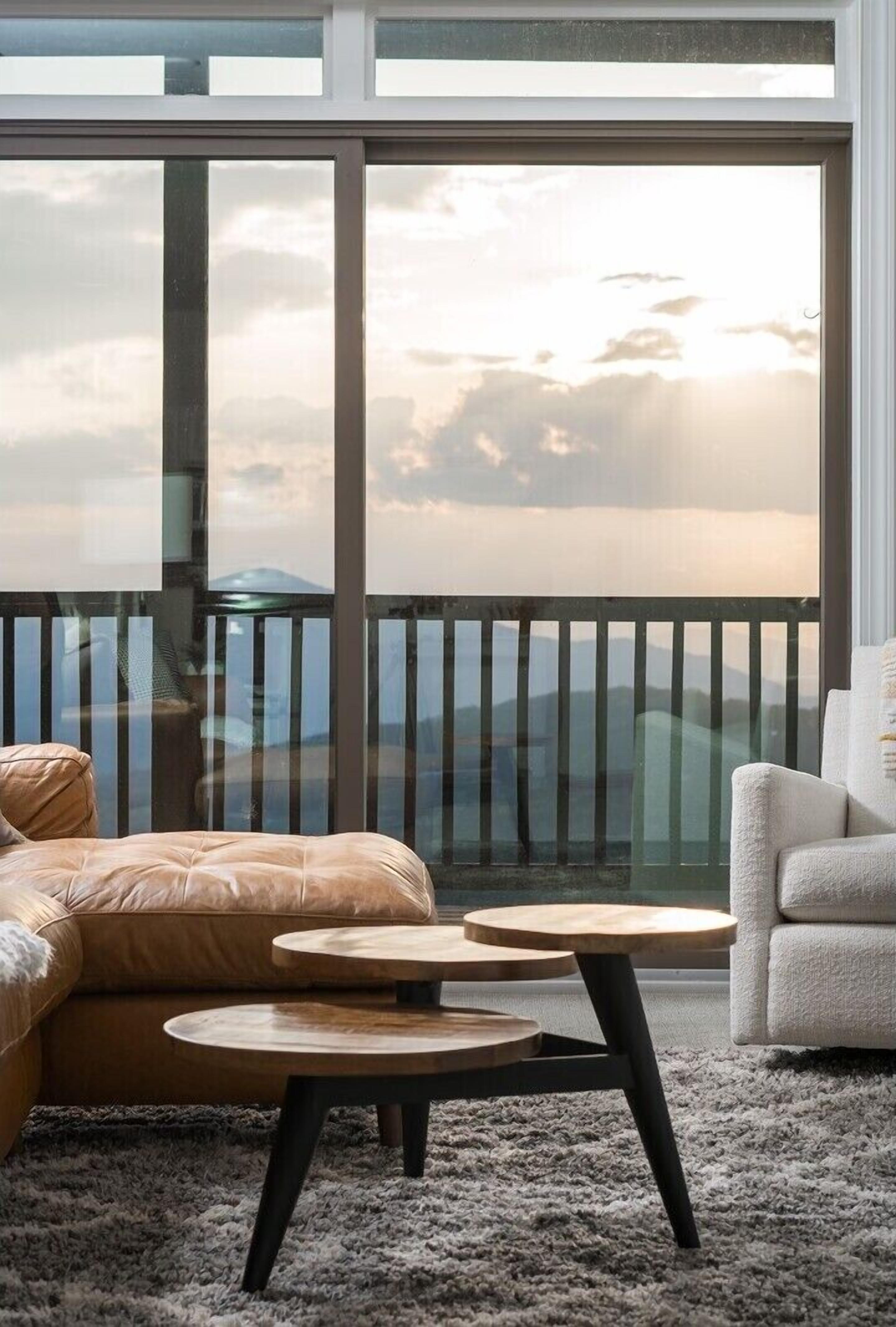 Smart TV, fireplace, books, printers